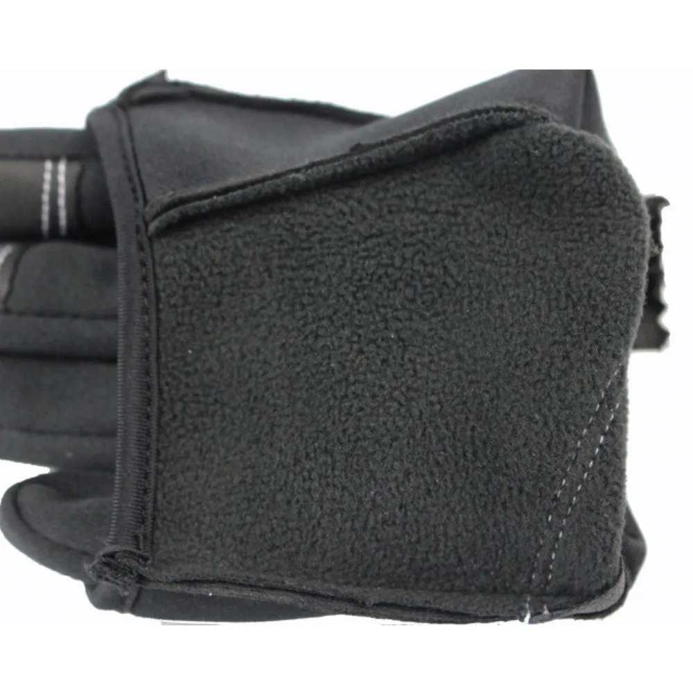 (1 pair) Size S Weatherproof Nylon Outdoor Touch Gloves - Black