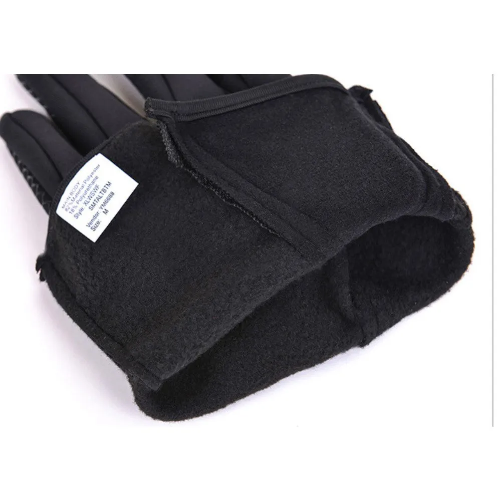 (1 pair) Size S Weatherproof Nylon Outdoor Touch Gloves - Black