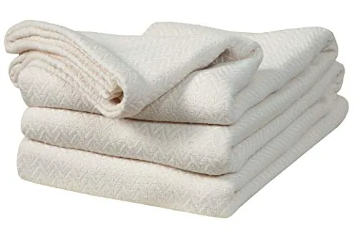 100% Soft Premium Ringspun Cotton Thermal Blanket - King - Ivory - Snuggle in These Super Soft Cozy Cotton Blankets - Perfect for Layering Any Bed - Provides Comfort and Warmth for Years