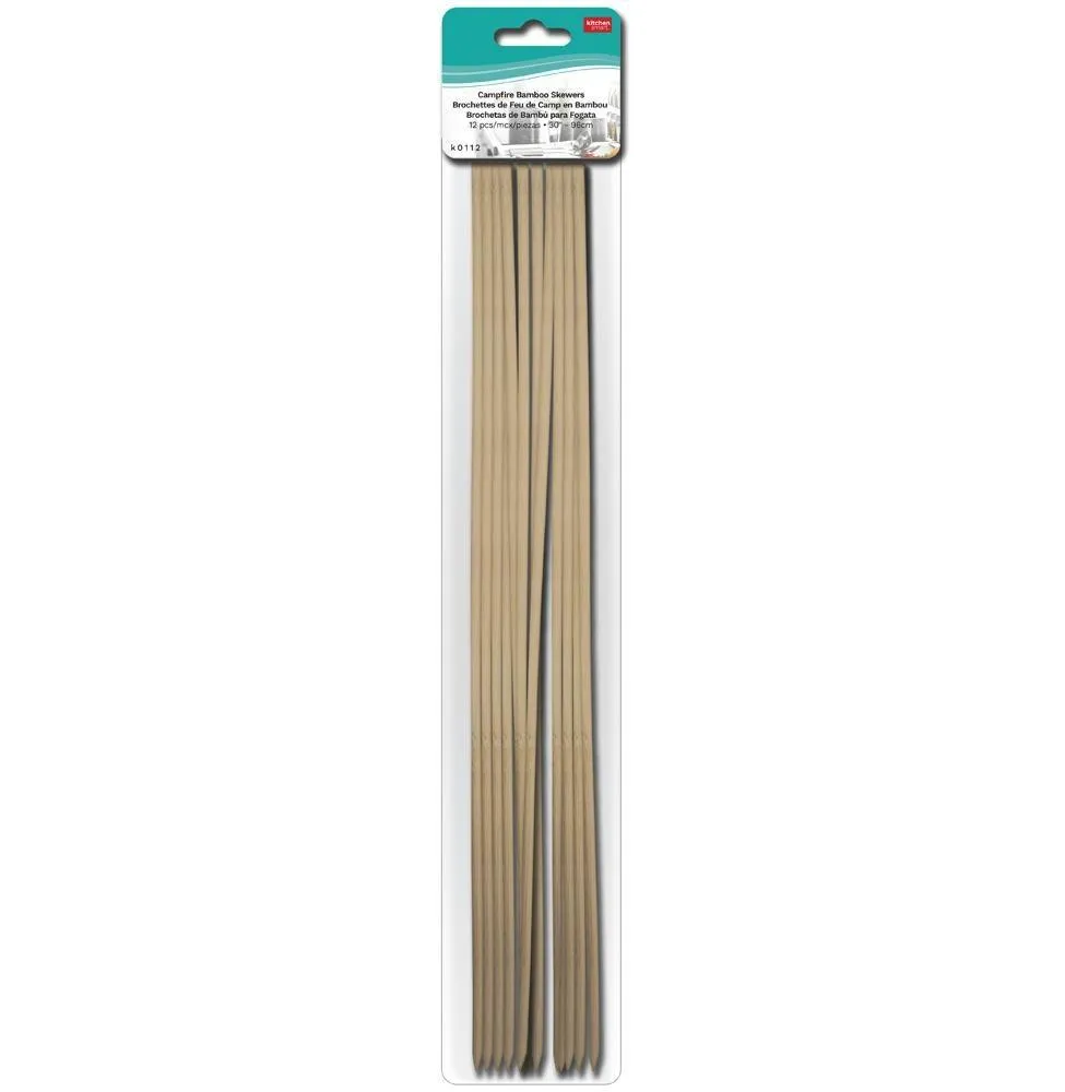 12 Bamboo Skewers for Camp Fire 30in