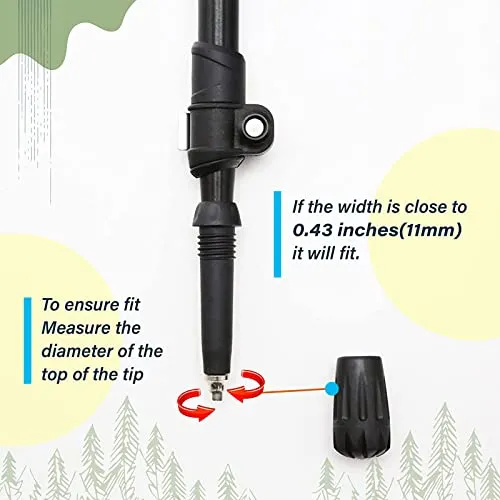 12PCS Rubber Tips for Trekking Poles - Hiking Poles Accessories,Hiking Poles Rubber Tips, Resisting Trekking Pole Tip Accessories Set, Walking Stick Tips Rubber, Mountain Poles Tips