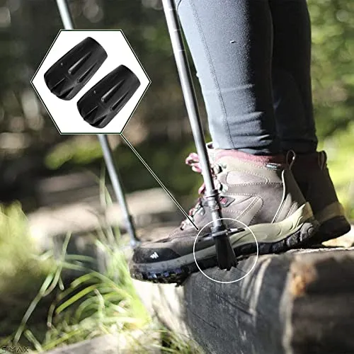 12PCS Rubber Tips for Trekking Poles - Hiking Poles Accessories,Hiking Poles Rubber Tips, Resisting Trekking Pole Tip Accessories Set, Walking Stick Tips Rubber, Mountain Poles Tips