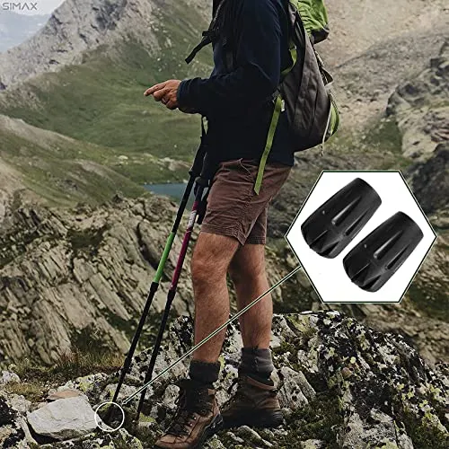 12PCS Rubber Tips for Trekking Poles - Hiking Poles Accessories,Hiking Poles Rubber Tips, Resisting Trekking Pole Tip Accessories Set, Walking Stick Tips Rubber, Mountain Poles Tips