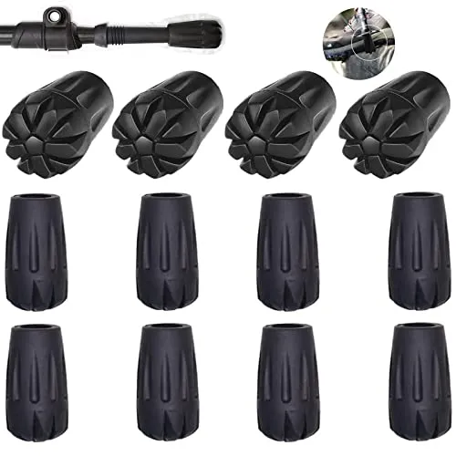 12PCS Rubber Tips for Trekking Poles - Hiking Poles Accessories,Hiking Poles Rubber Tips, Resisting Trekking Pole Tip Accessories Set, Walking Stick Tips Rubber, Mountain Poles Tips