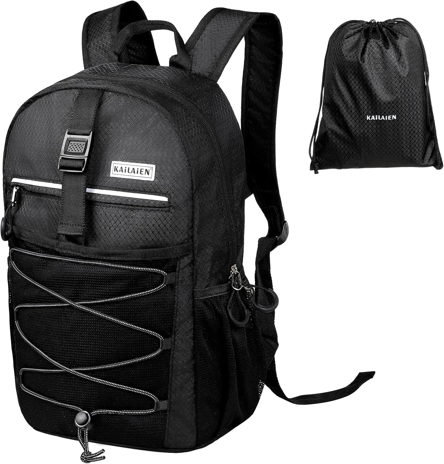 15L Hiking Backpack,Small Packable BackpackWater Resistant Lightweight Hiking Daypack for Outdoor Hiking, Cycling, Camping(Black)