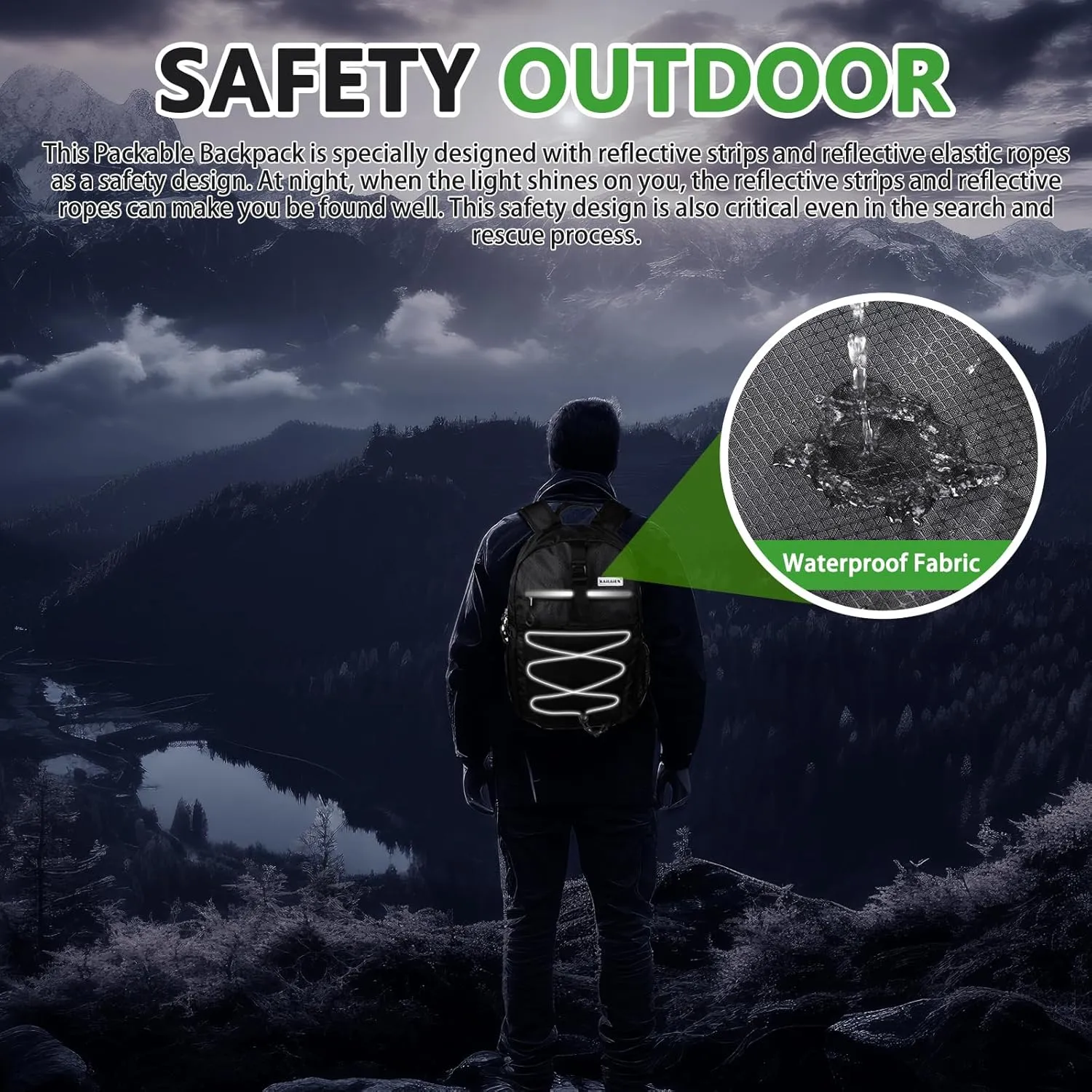 15L Hiking Backpack,Small Packable BackpackWater Resistant Lightweight Hiking Daypack for Outdoor Hiking, Cycling, Camping(Black)