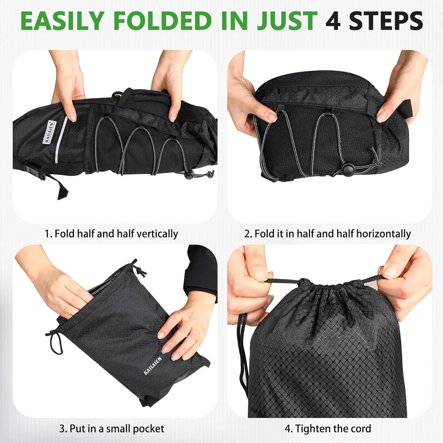 15L Hiking Backpack,Small Packable BackpackWater Resistant Lightweight Hiking Daypack for Outdoor Hiking, Cycling, Camping(Black)