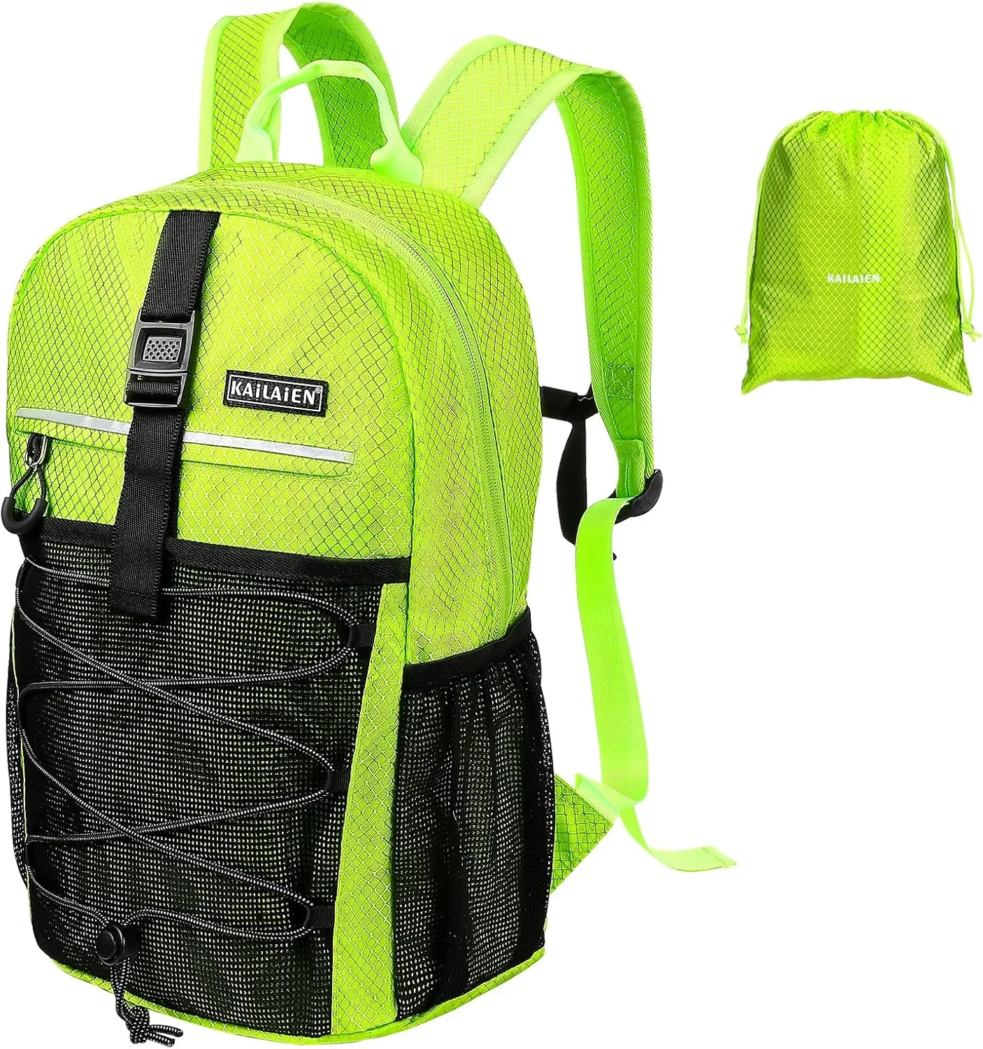 15L Hiking Backpack,Small Packable BackpackWater Resistant Lightweight Hiking Daypack for Outdoor Hiking, Cycling, Camping(Fluorescent Green)