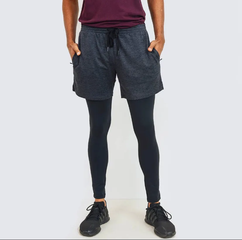2 in 1 Active Shorts with Fitted Leggings