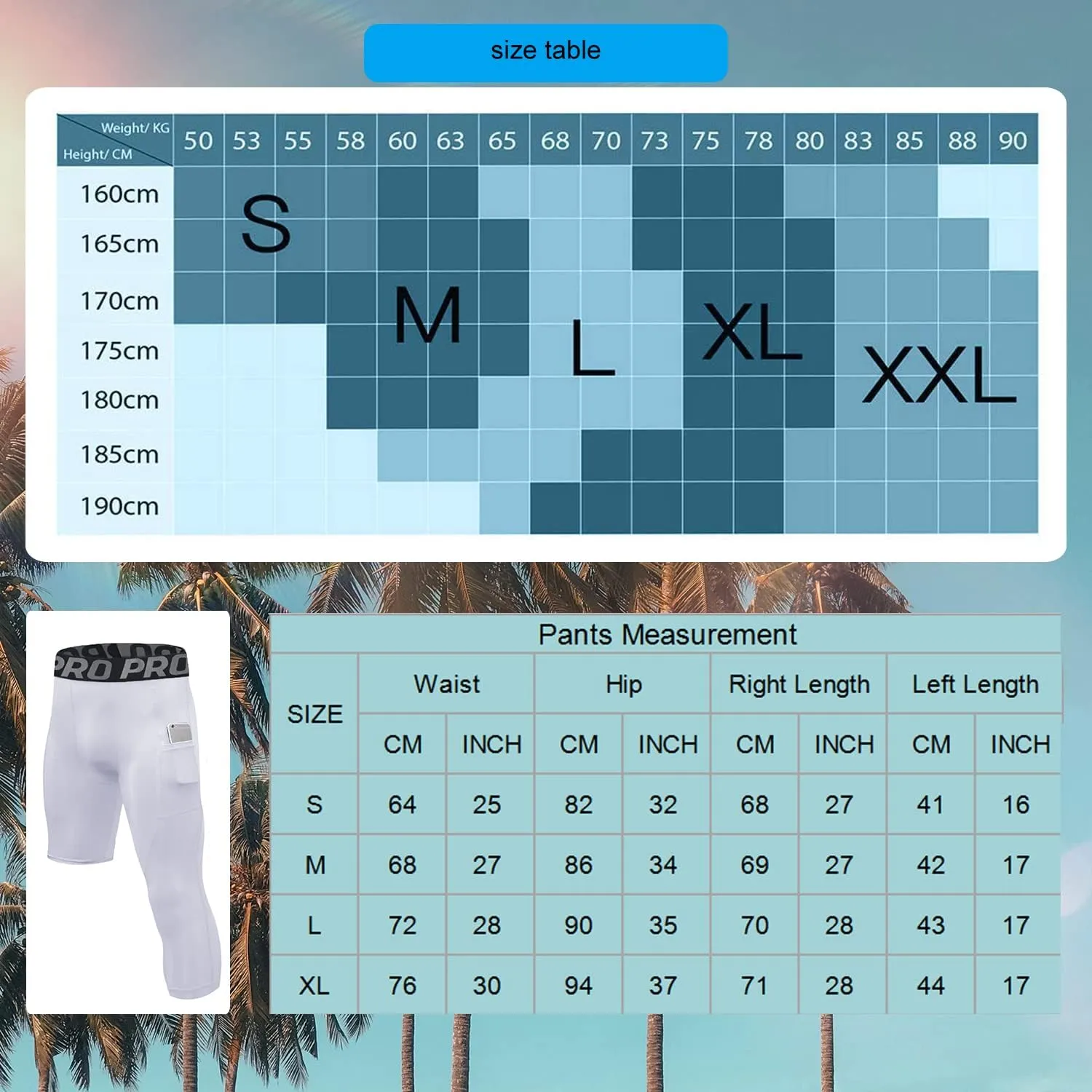 2 Pack 3/4 Mens Compression Pants One Leg Compression Tights for Basketball Running Leggings Athletic Base Layer