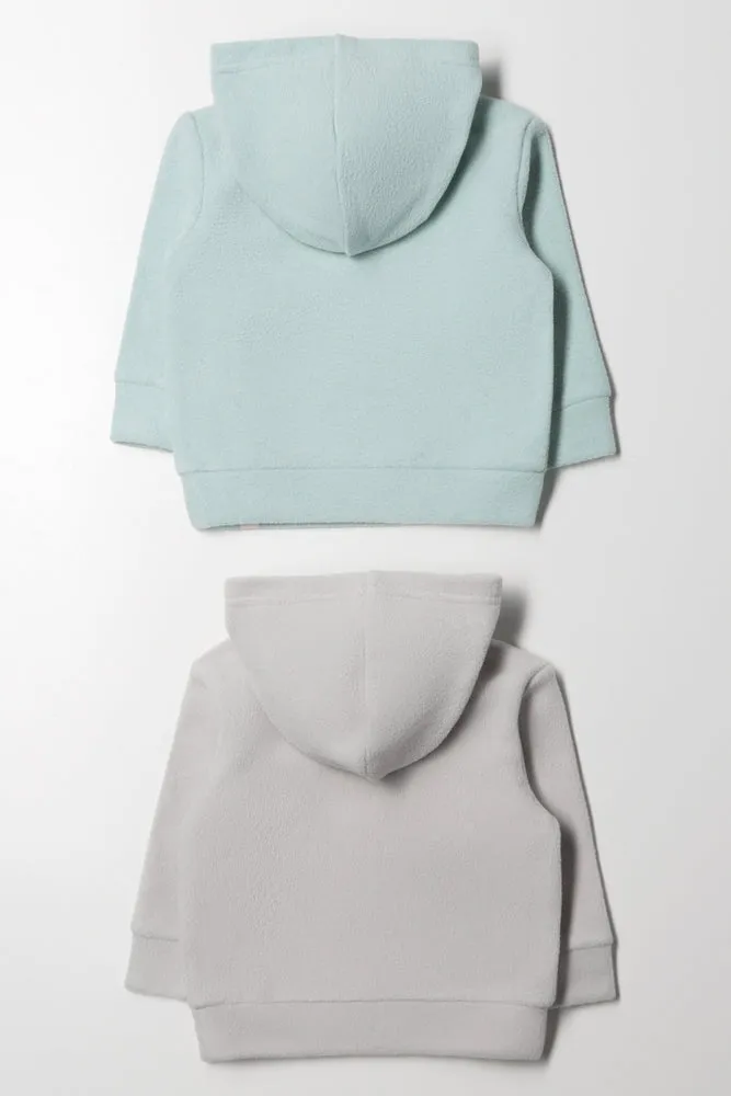2 Pack Hoodies Light Green And Light Grey