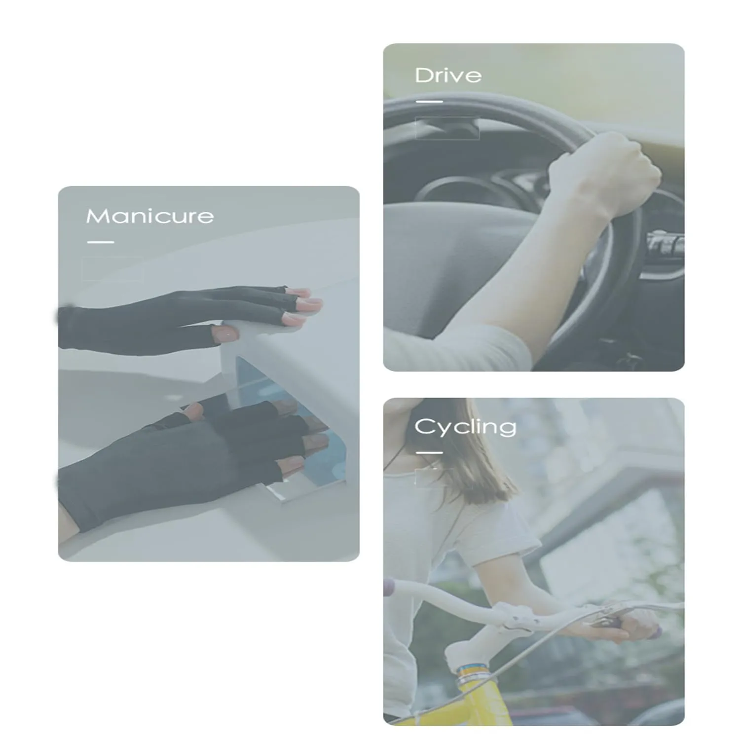 (2 Pairs) Anti UV Gloves for Nail Lamp Light Manicure Gloves UV Protection Gloves Fingerless UV Light Gloves for Gel Nail Lamp Hand (White)