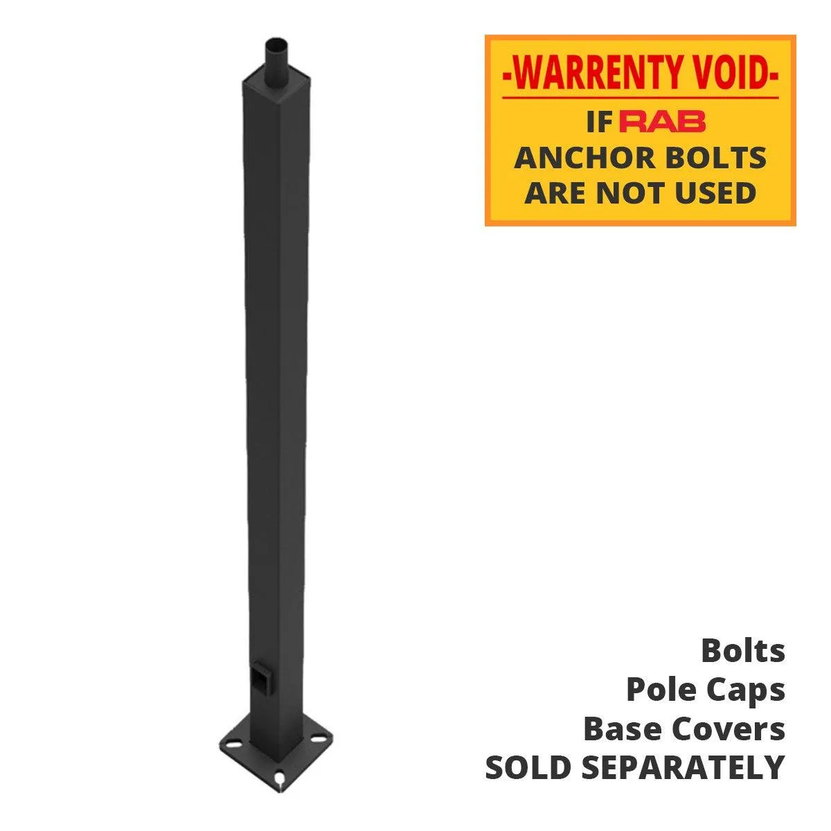 20 ft Light Pole With Base, 5 in Square Shaft, 7 Gauge Thickness, Welded Tenon, Bronze Finish