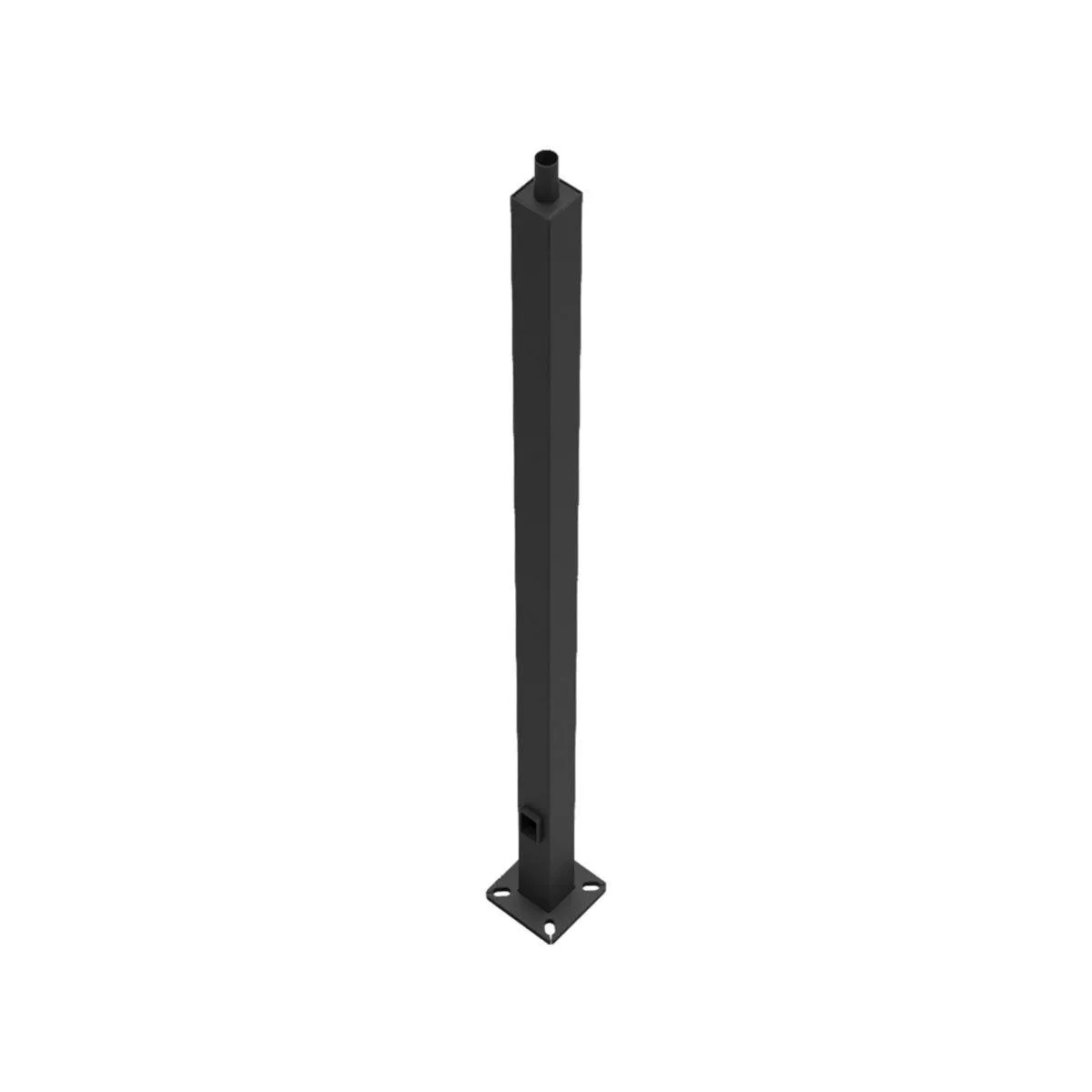 20 ft Light Pole With Base, 5 in Square Shaft, 7 Gauge Thickness, Welded Tenon, Bronze Finish