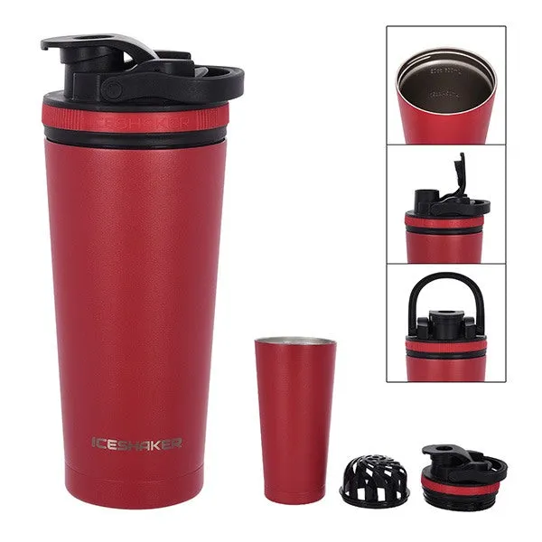 26 Oz. Stainless Steel Ice Shaker Bottle (Q238111)
