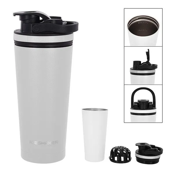 26 Oz. Stainless Steel Ice Shaker Bottle (Q238111)