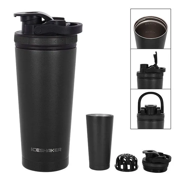 26 Oz. Stainless Steel Ice Shaker Bottle (Q238111)