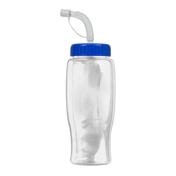 27 Oz. Poly-Pure Transparent Bottle - Straw Lid (Q833722)