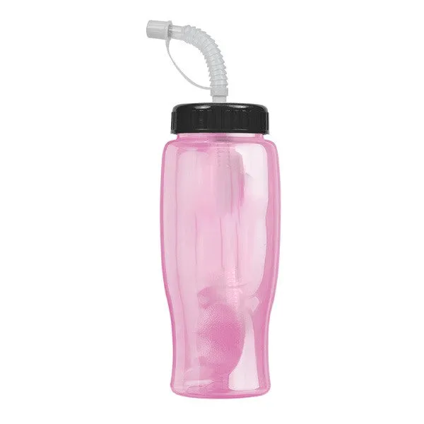 27 Oz. Poly-Pure Transparent Bottle - Straw Lid (Q833722)