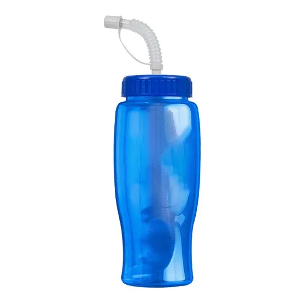 27 Oz. Poly-Pure Transparent Bottle - Straw Lid (Q833722)
