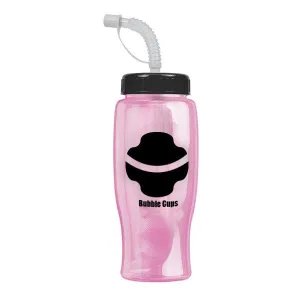 27 Oz. Poly-Pure Transparent Bottle - Straw Lid (Q833722)