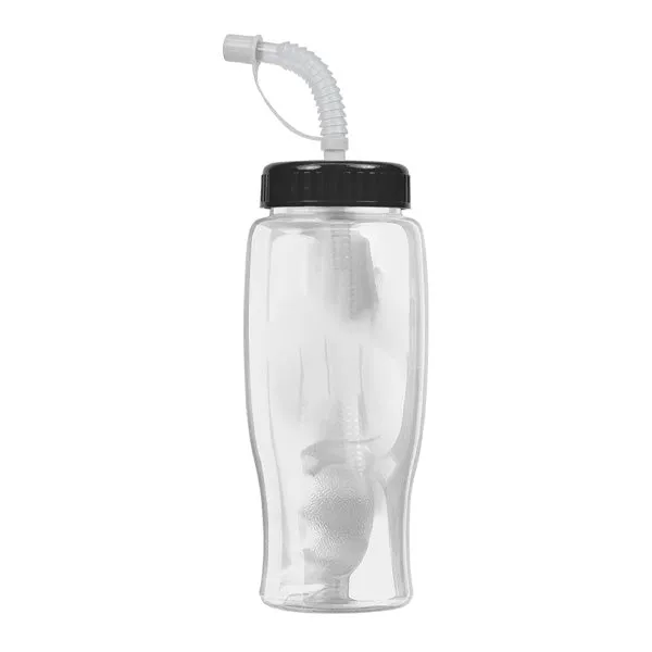 27 Oz. Poly-Pure Transparent Bottle - Straw Lid (Q833722)