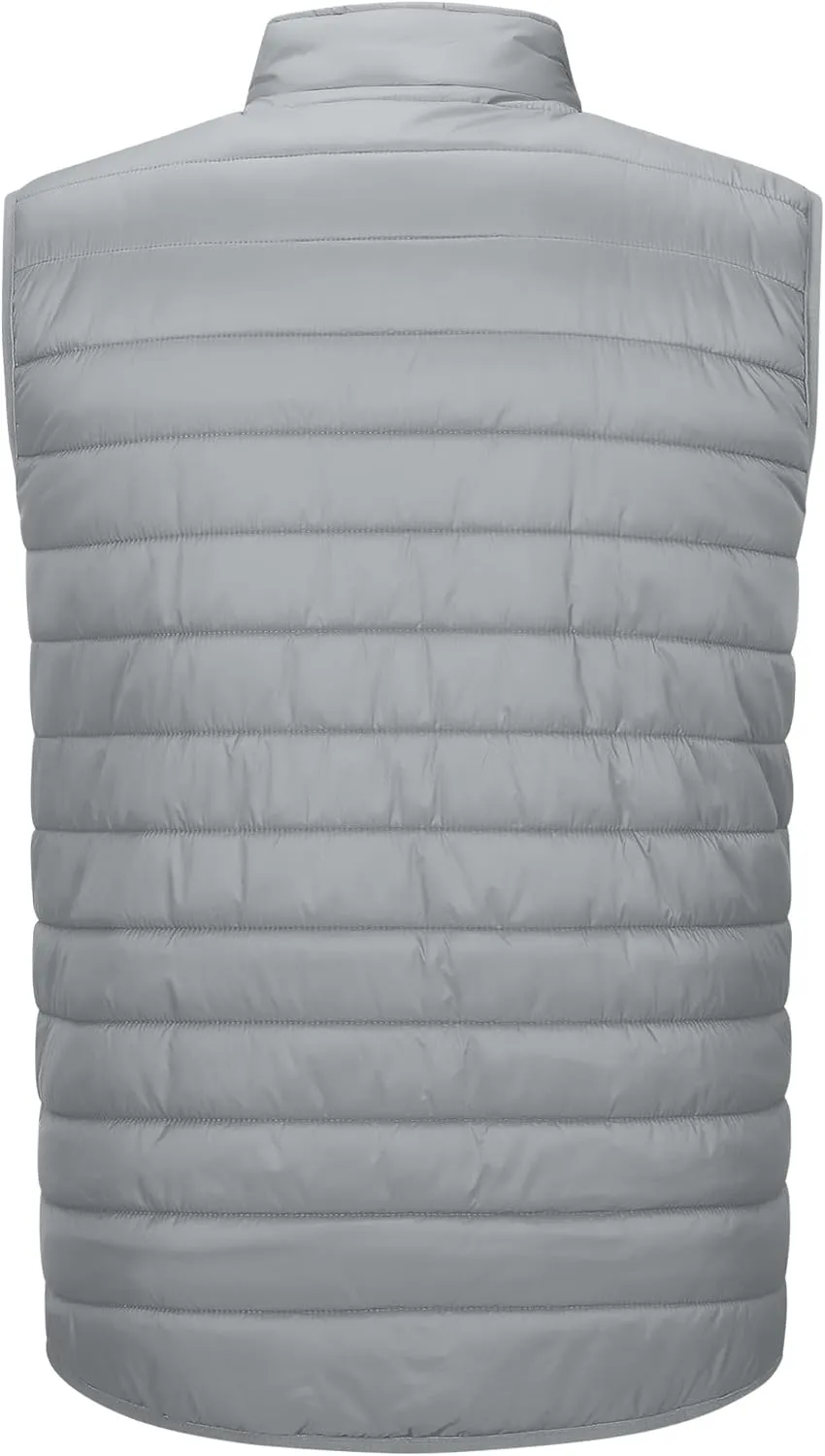33,000ft Men's Lightweight Packable Insulated Puffer Vest Outerwear, Warm Winter Sleeveless Jacket for Golf Running