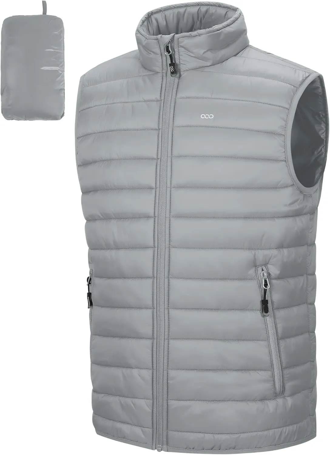 33,000ft Men's Lightweight Packable Insulated Puffer Vest Outerwear, Warm Winter Sleeveless Jacket for Golf Running