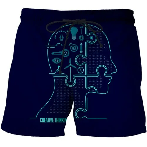 3D Future Communication Technology Printed Mens Summer Fashion Thin
