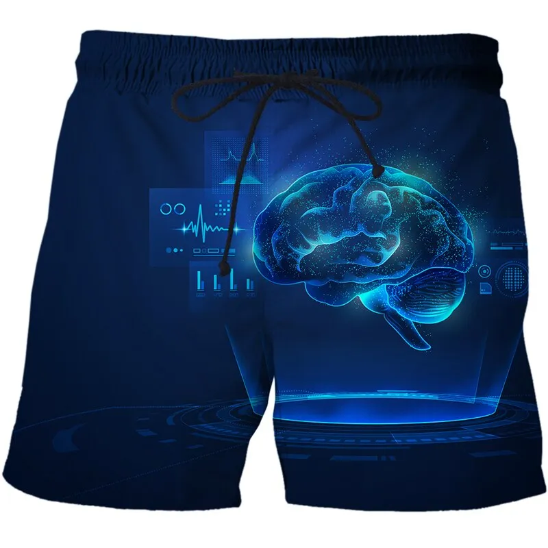 3D Future Communication Technology Printed Mens Summer Fashion Thin