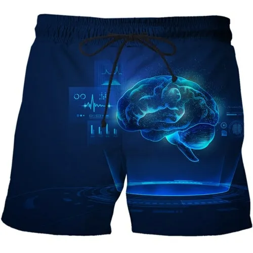 3D Future Communication Technology Printed Mens Summer Fashion Thin