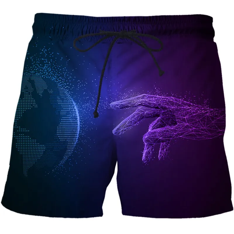 3D Future Communication Technology Printed Mens Summer Fashion Thin