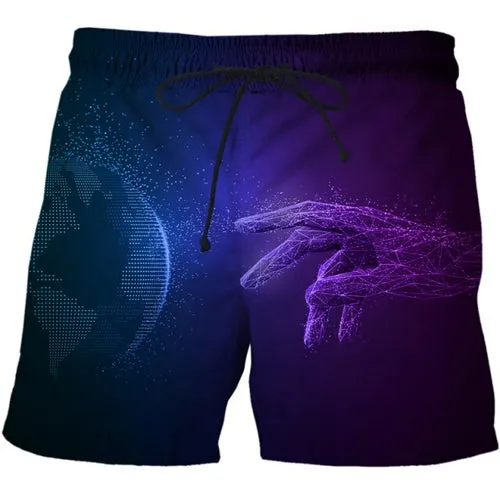 3D Future Communication Technology Printed Mens Summer Fashion Thin