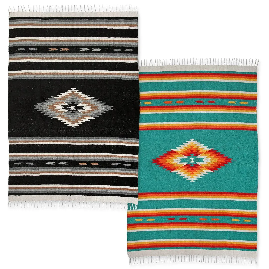 4 Pack La Paz Blankets, Teal & Black!