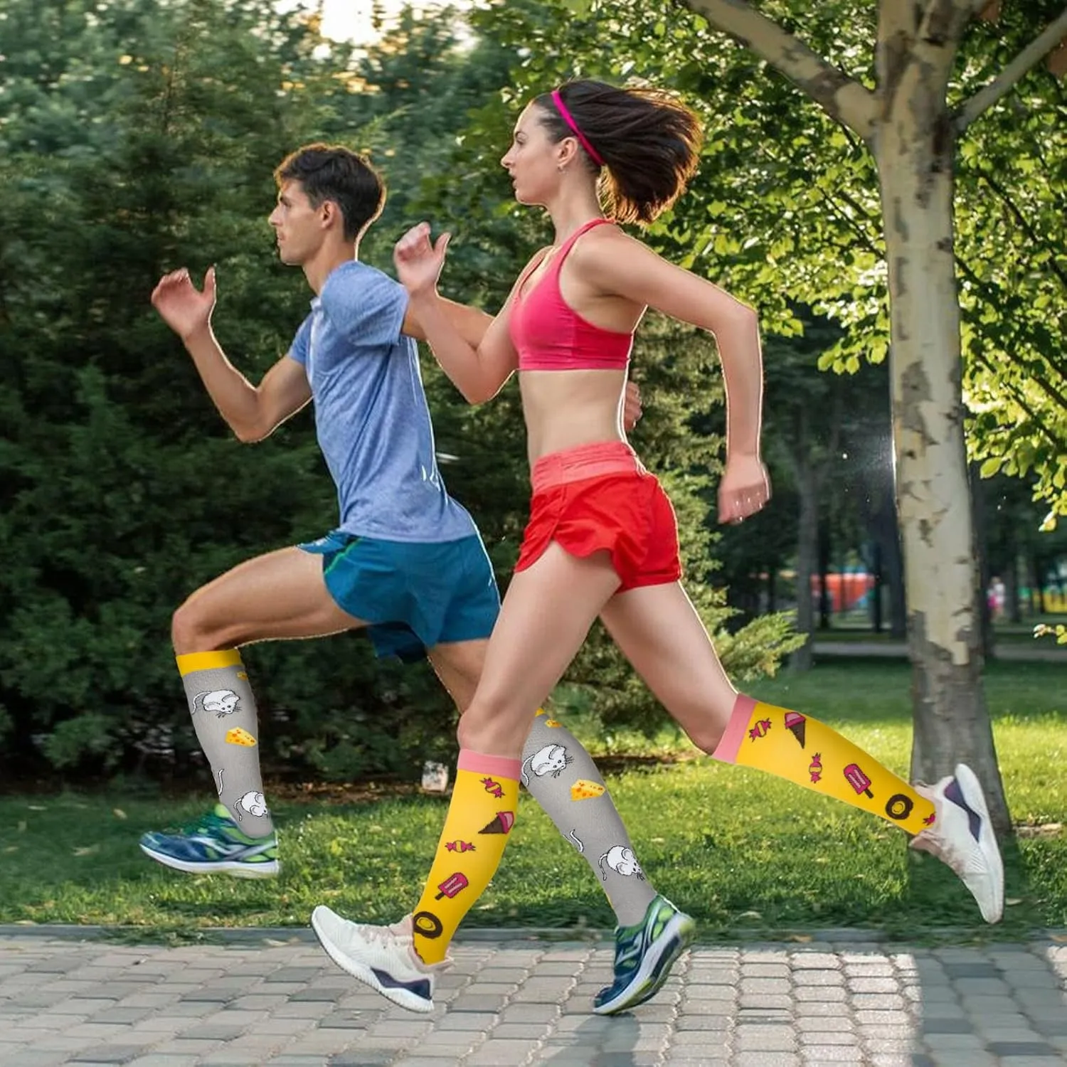 4 Pairs Compression Socks for Women & Men, Support Compression Sock 20-30 mmHg for Nurses, Pregnancy, Flying, Running,Travel