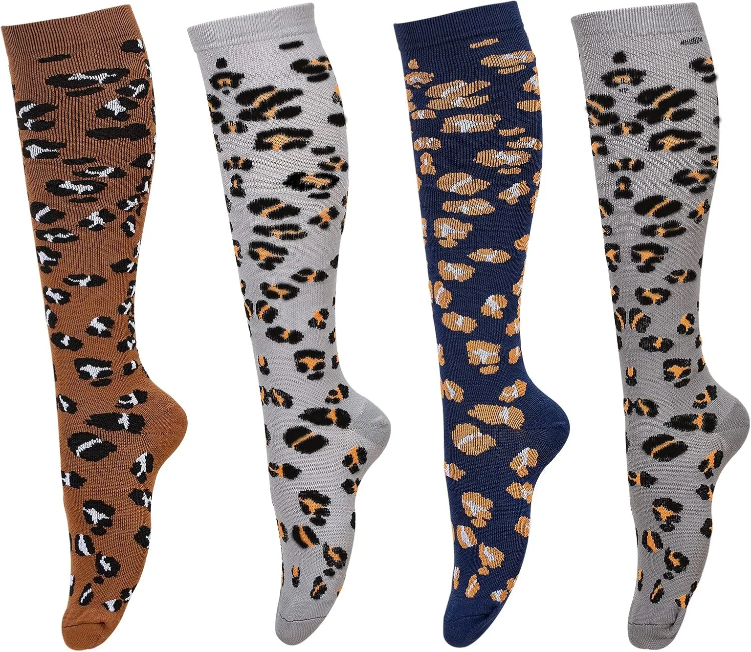 4 Pairs Compression Socks for Women & Men, Support Compression Sock 20-30 mmHg for Nurses, Pregnancy, Flying, Running,Travel