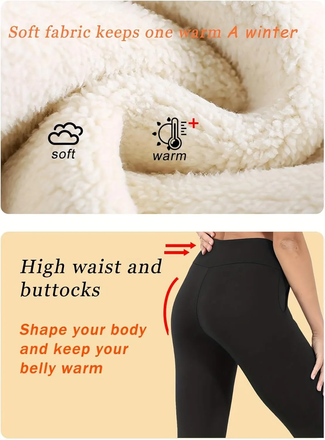 4Pcs Thermal Thick Fleece Lined Leggings -High Waisted Warm Winter Yoga Pants for Women Running Workout Leggings