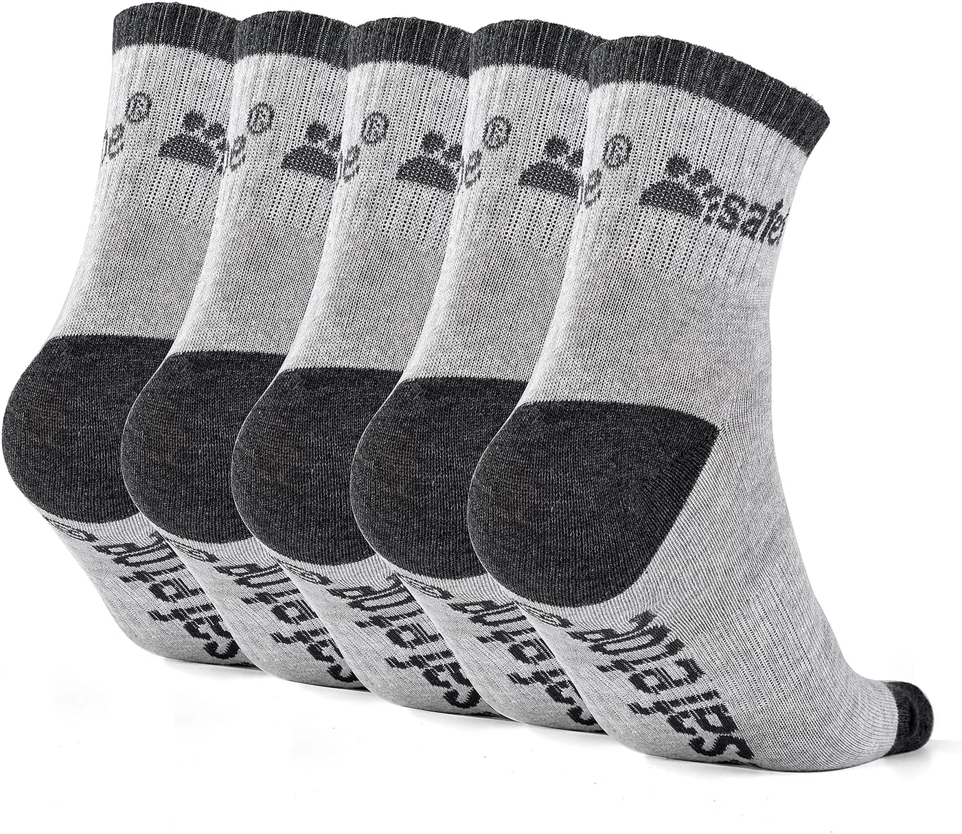5-Pack Moisture Control Cushioned Compression Work Boots Socks for Men Women Youth