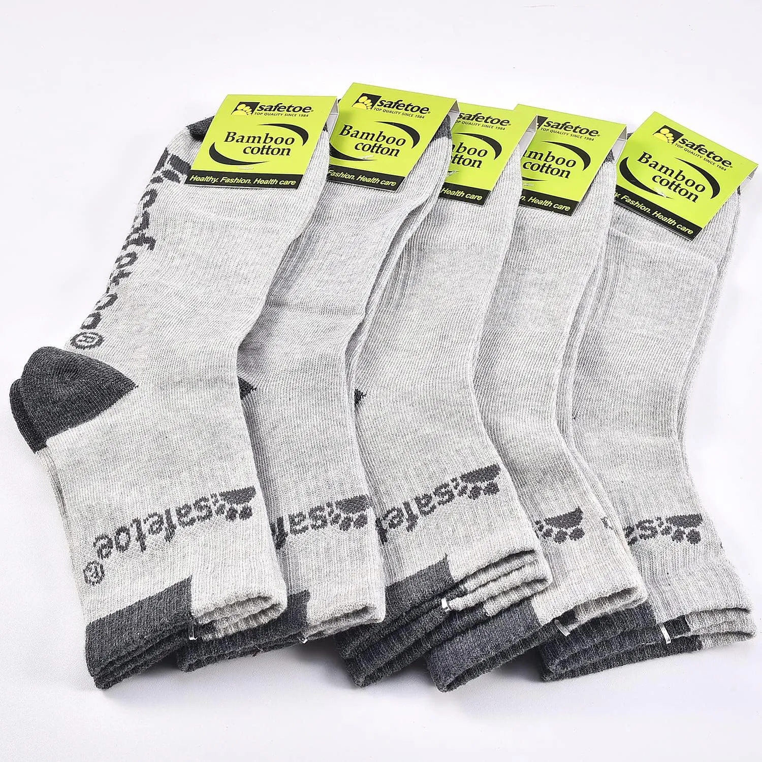 5-Pack Moisture Control Cushioned Compression Work Boots Socks for Men Women Youth