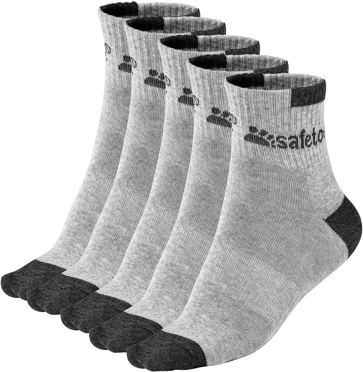 5-Pack Moisture Control Cushioned Compression Work Boots Socks for Men Women Youth