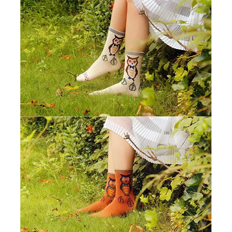 5 Pairs Of Mid-Length Soft Wool Hiking Socks For Women