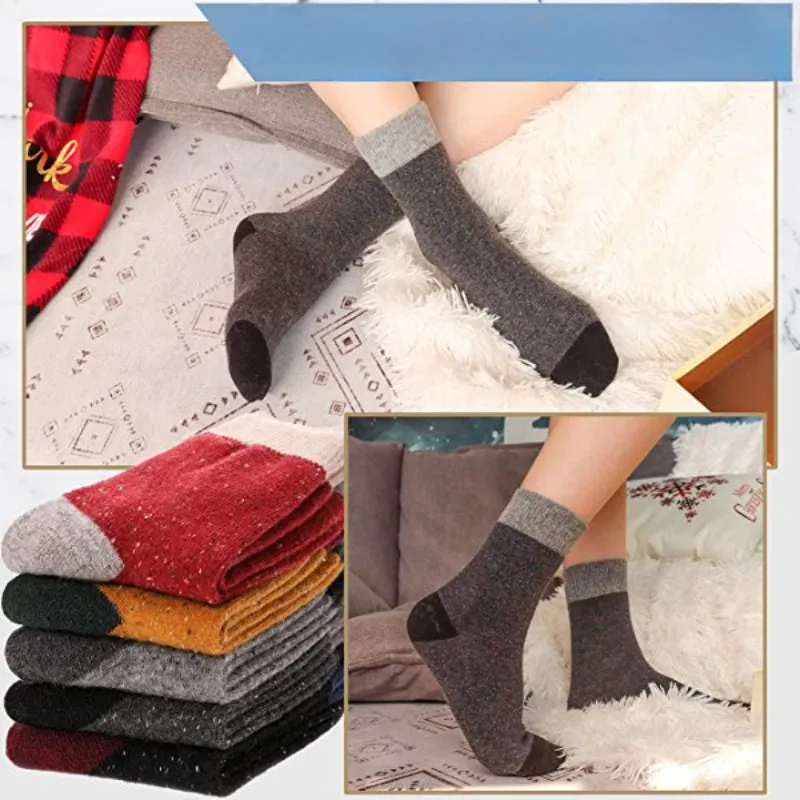 5 Pairs Of Mid-Length Soft Wool Hiking Socks For Women