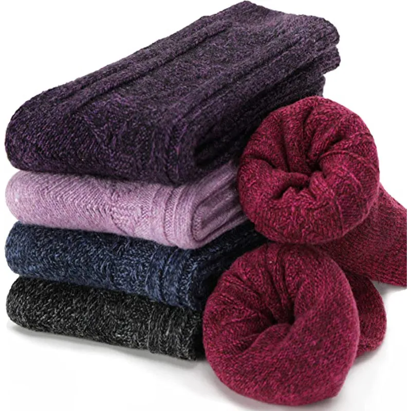 5 Pairs Of Mid-Length Soft Wool Hiking Socks For Women