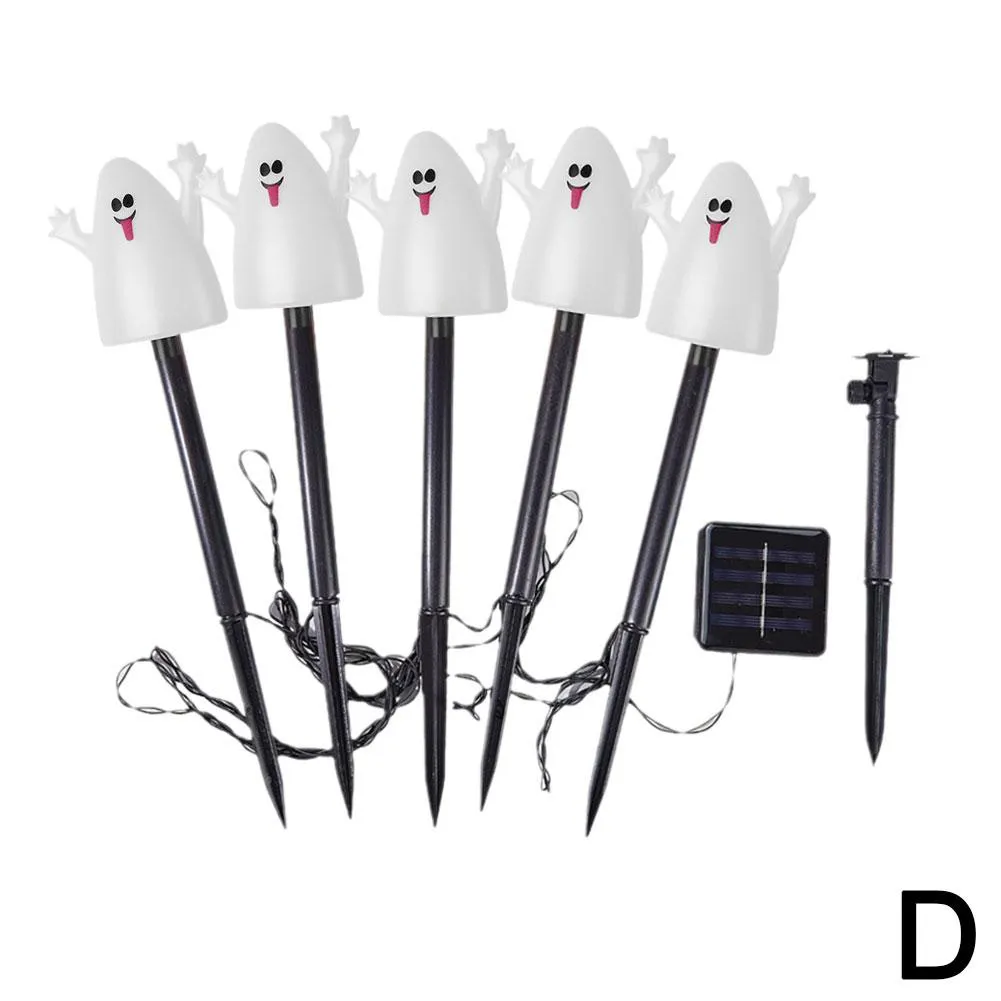 5pcs Solar Halloween Ghost Lights | Spooky Garden Horror Decor | Halloween Party Atmosphere