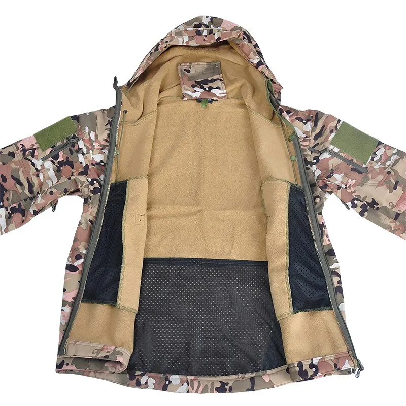 5XL Tactical Clothing Jackets   Pants Men Soft Fleece Jacket Army Windproof