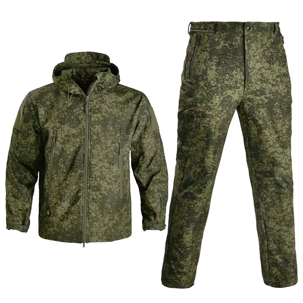 5XL Tactical Clothing Jackets   Pants Men Soft Fleece Jacket Army Windproof