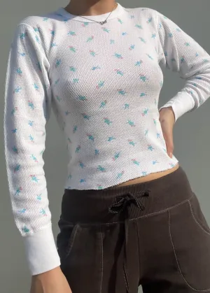 80's Floral Print Thermal (S)