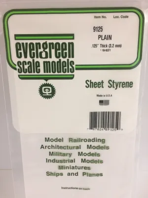 9125 - .125" (3.2mm) PLAIN OPAQUE WHITE POLYSTYRENE SHEET