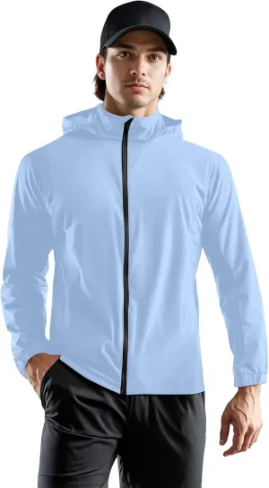ADHOWBEW Mens Lightweight Jackets Windbreaker, Lightweight Work Poncho Hooded Outerwear