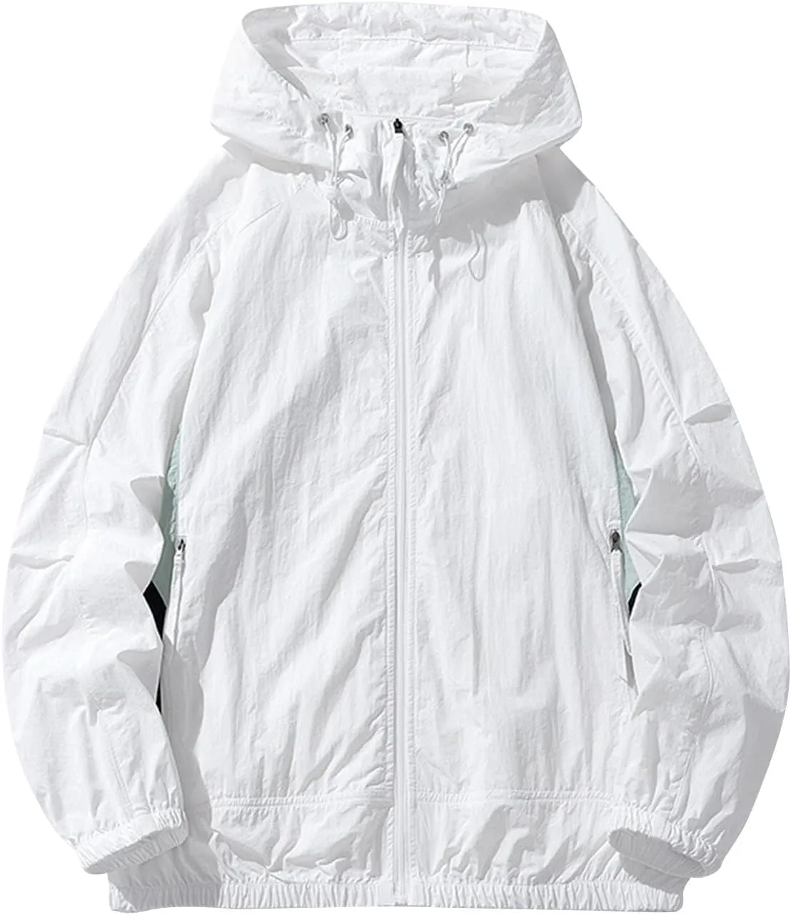 ADHOWBEW Windbreaker Men Hooded Lightweight Work Sun Protection Lightweight Big and Tall Jacket